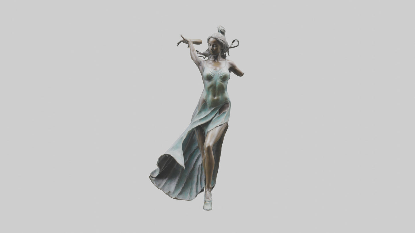Dancer MidTurn statue model VR / AR / low-poly
