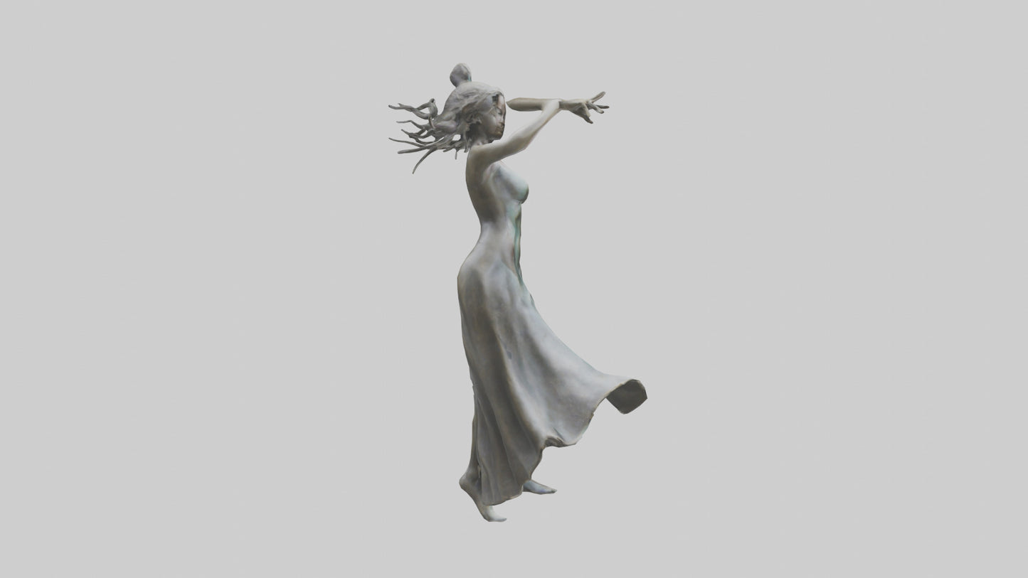 Dancer MidTurn statue model VR / AR / low-poly