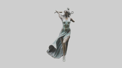 Dancer MidTurn statue model VR / AR / low-poly