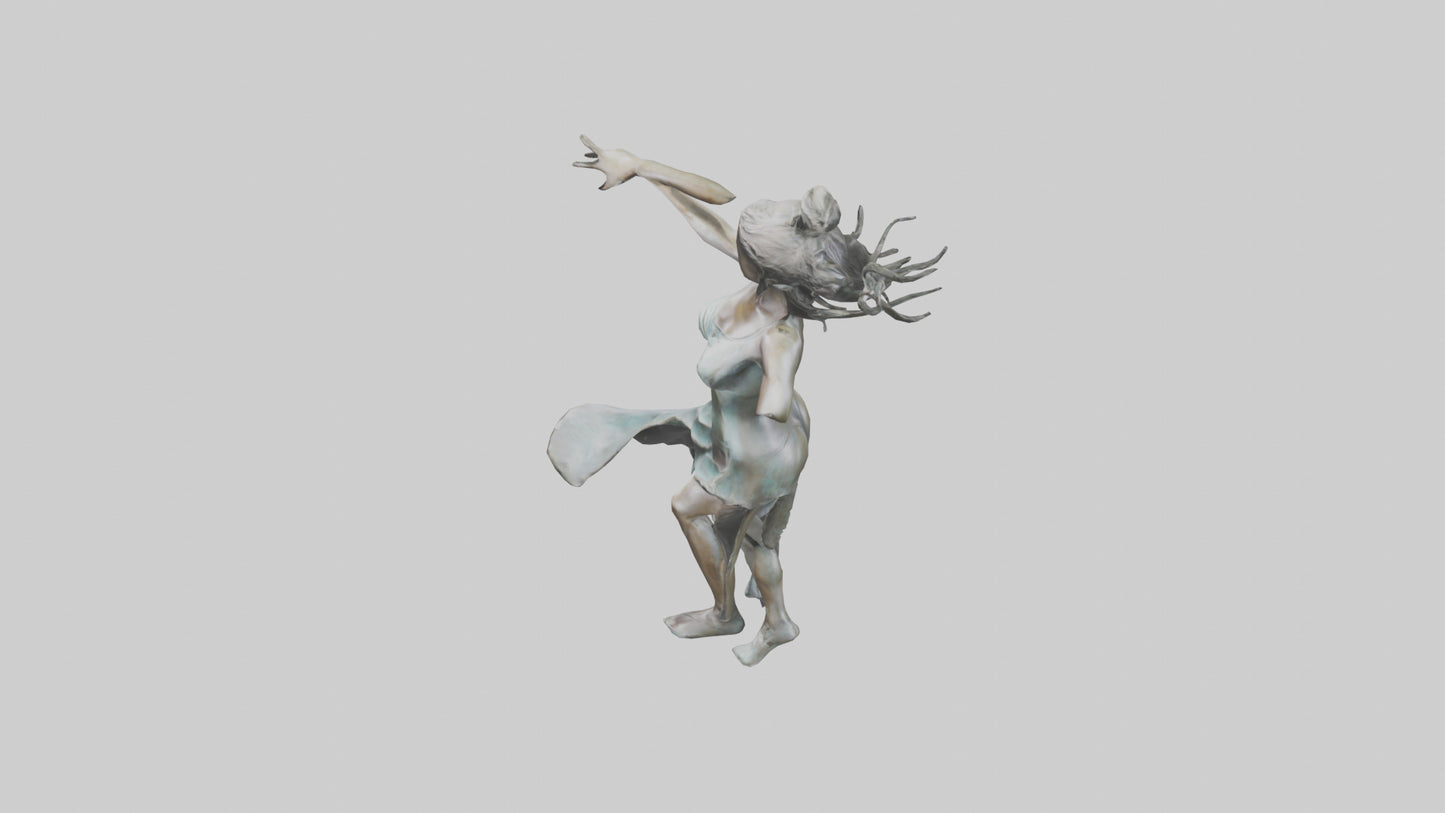 Dancer MidTurn statue model VR / AR / low-poly