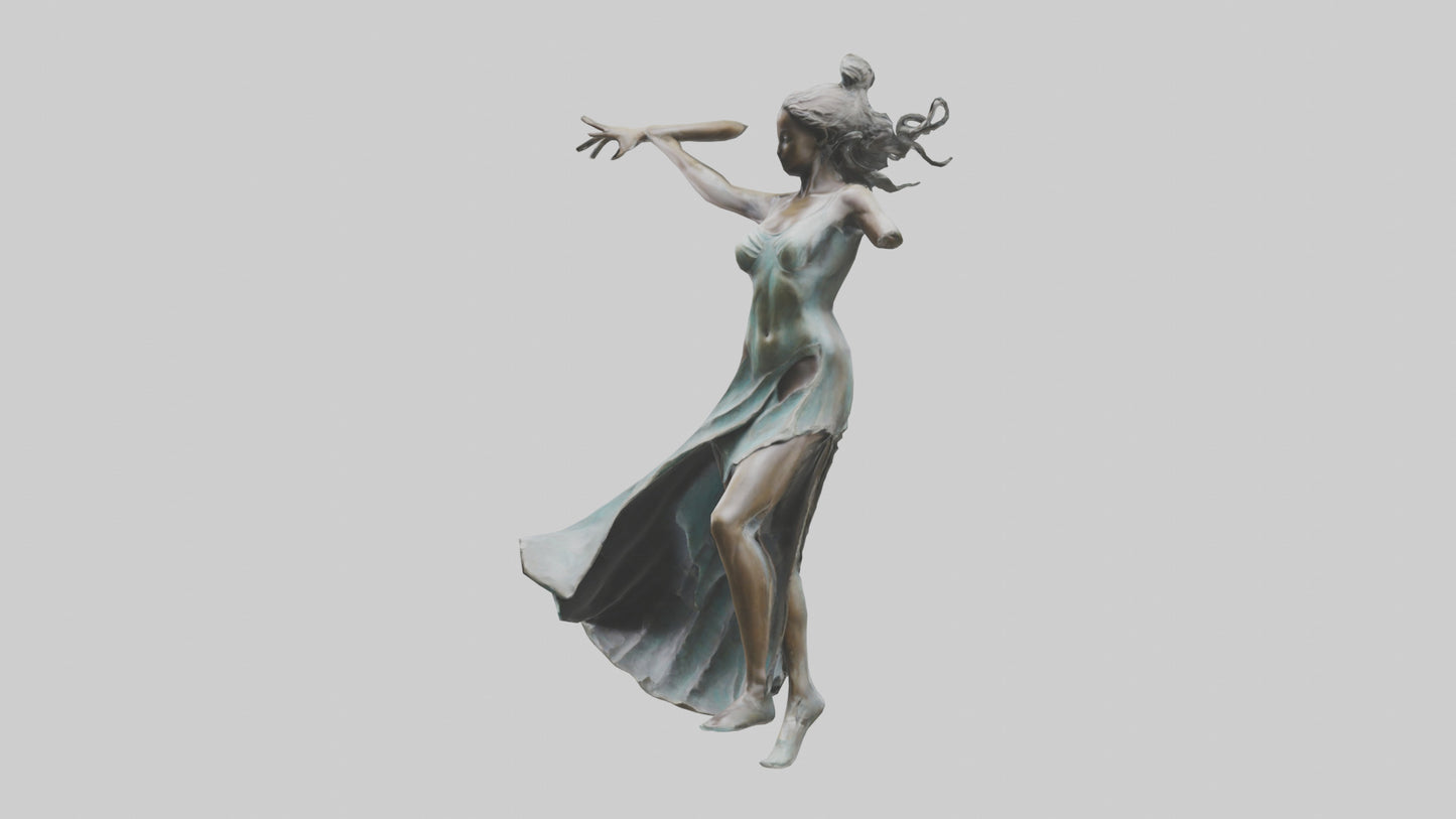 Dancer MidTurn statue model VR / AR / low-poly