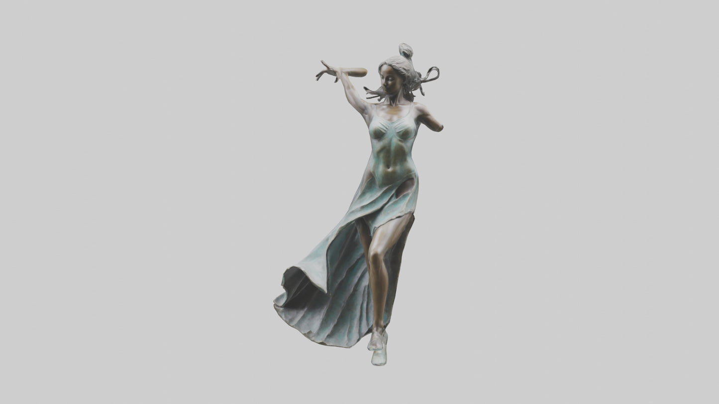 Dancer MidTurn statue model VR / AR / low-poly