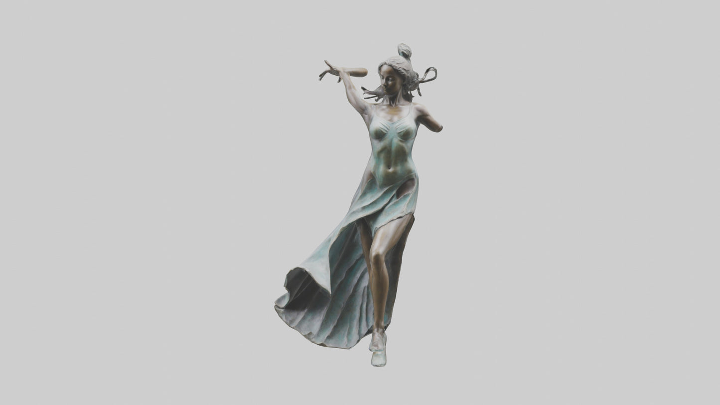 Dancer MidTurn statue model VR / AR / low-poly