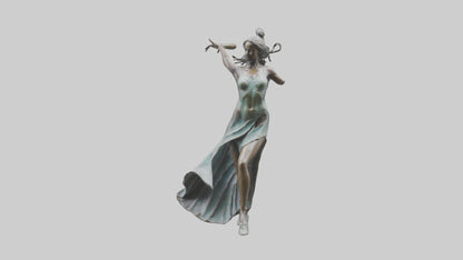 Dancer MidTurn statue model VR / AR / low-poly