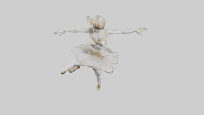 3D model Dancer Performing Grand Jete statue model VR / AR / low-poly