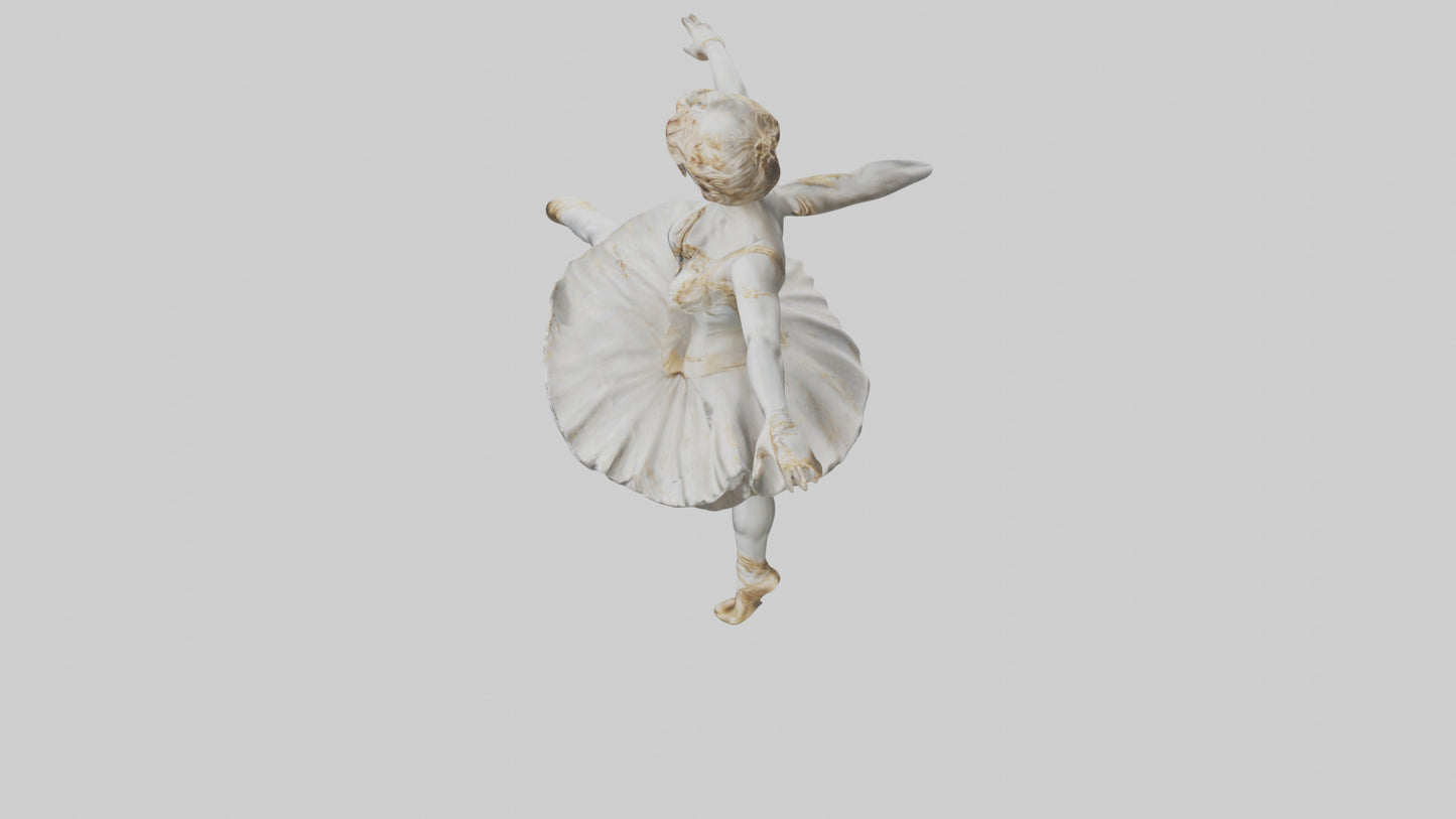 3D model Dancer Performing Grand Jete statue model VR / AR / low-poly