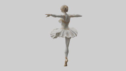 3D model Dancer Performing Grand Jete statue model VR / AR / low-poly