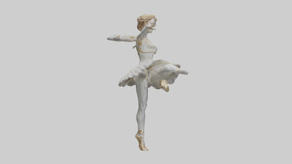 3D model Dancer Performing Grand Jete statue model VR / AR / low-poly