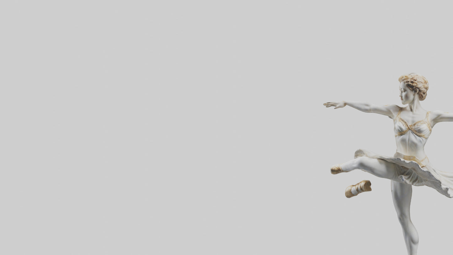 3D model Dancer Performing Grand Jete statue model VR / AR / low-poly