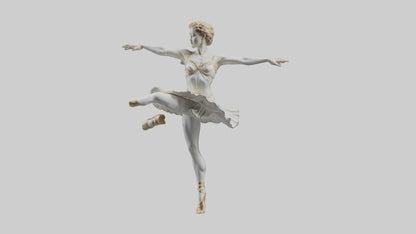 3D model Dancer Performing Grand Jete statue model VR / AR / low-poly