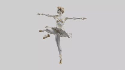 3D model Dancer Performing Grand Jete statue model VR / AR / low-poly