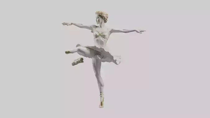 3D model Dancer Performing Grand Jete statue model VR / AR / low-poly