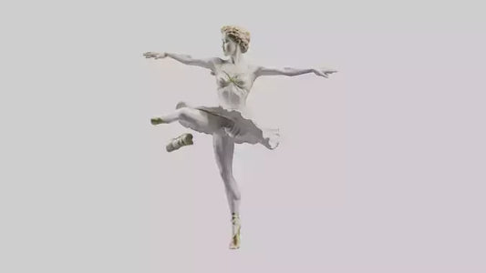 3D model Dancer Performing Grand Jete statue model VR / AR / low-poly