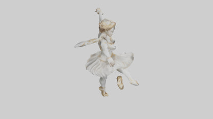 3D model Dancer Performing Grand Jete statue model VR / AR / low-poly
