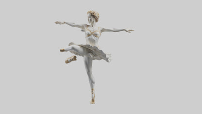 3D model Dancer Performing Grand Jete statue model VR / AR / low-poly