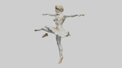 3D model Dancer Performing Grand Jete statue model VR / AR / low-poly