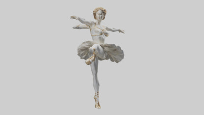3D model Dancer Performing Grand Jete statue model VR / AR / low-poly
