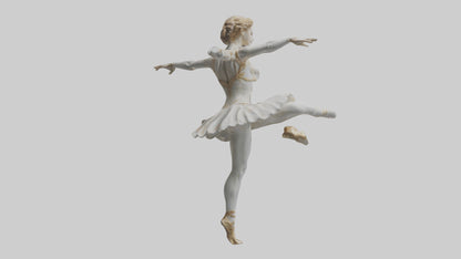 3D model Dancer Performing Grand Jete statue model VR / AR / low-poly