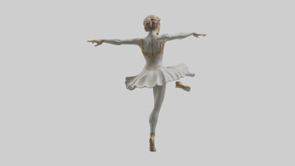 3D model Dancer Performing Grand Jete statue model VR / AR / low-poly