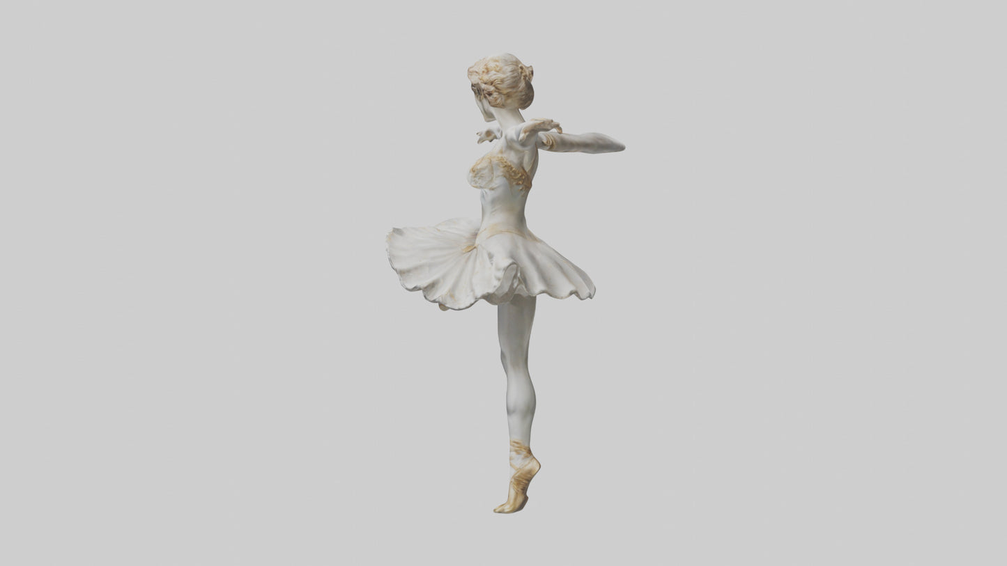 3D model Dancer Performing Grand Jete statue model VR / AR / low-poly