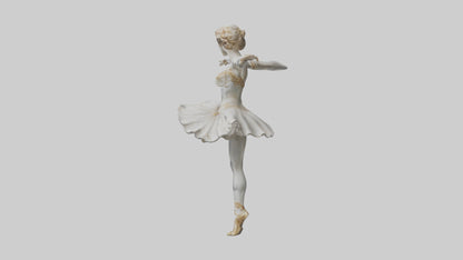 3D model Dancer Performing Grand Jete statue model VR / AR / low-poly
