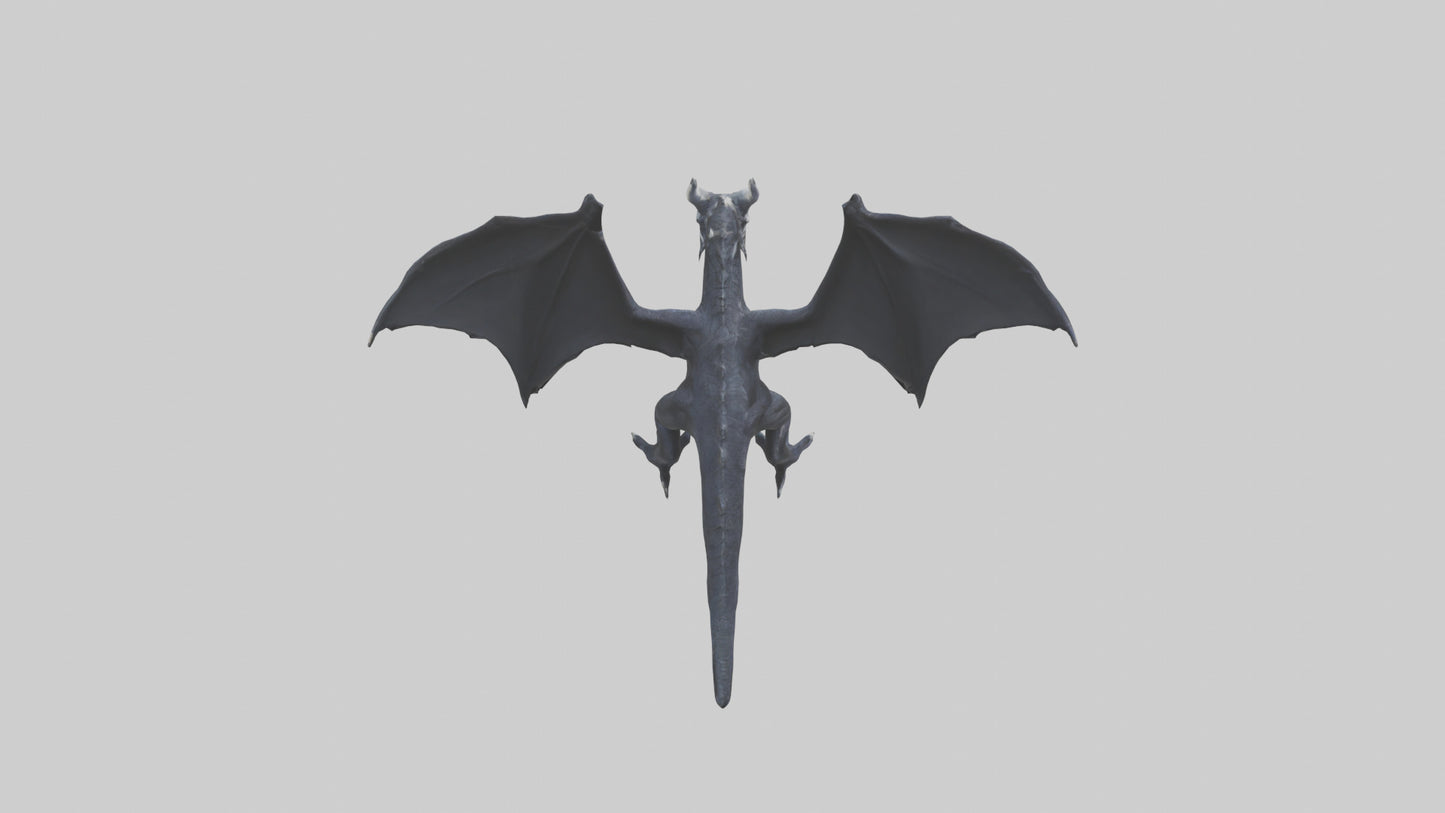 Dark Dragon model VR / AR / low-poly