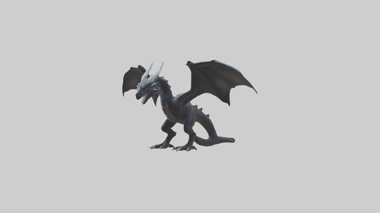 Dark Dragon model VR / AR / low-poly