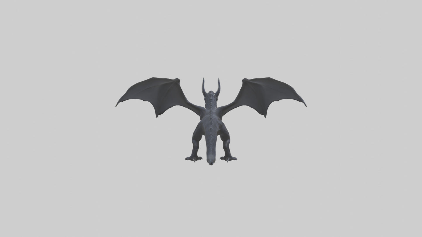 Dark Dragon model VR / AR / low-poly
