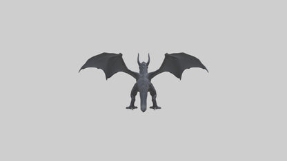 Dark Dragon model VR / AR / low-poly