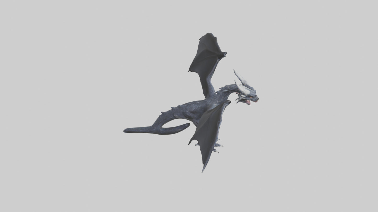 Dark Dragon model VR / AR / low-poly