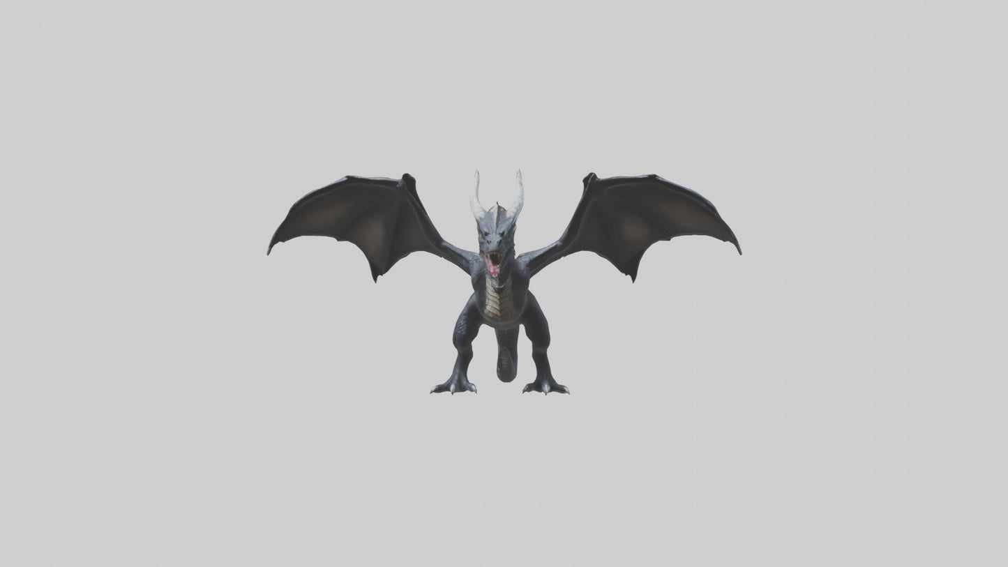 Dark Dragon model VR / AR / low-poly