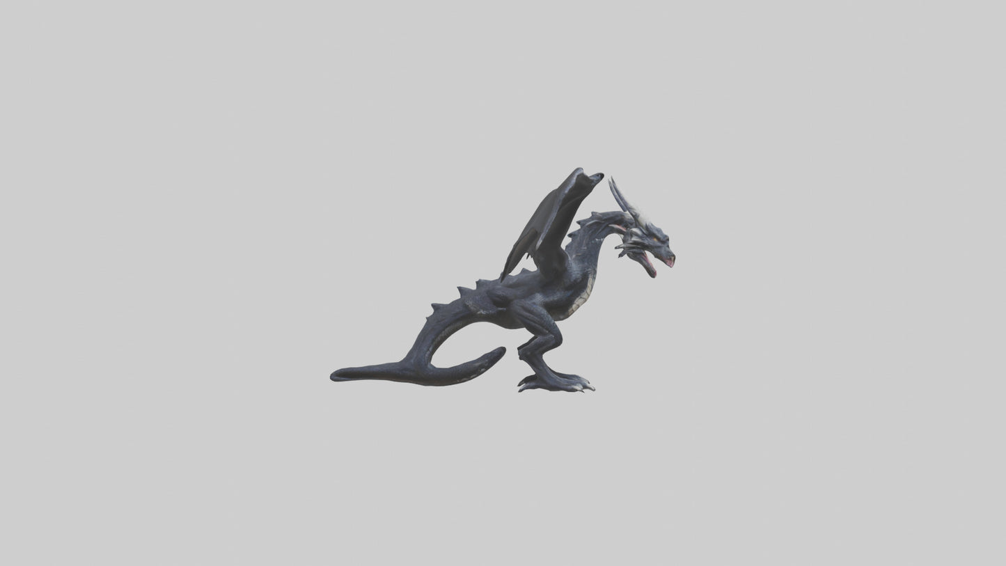 Dark Dragon model VR / AR / low-poly