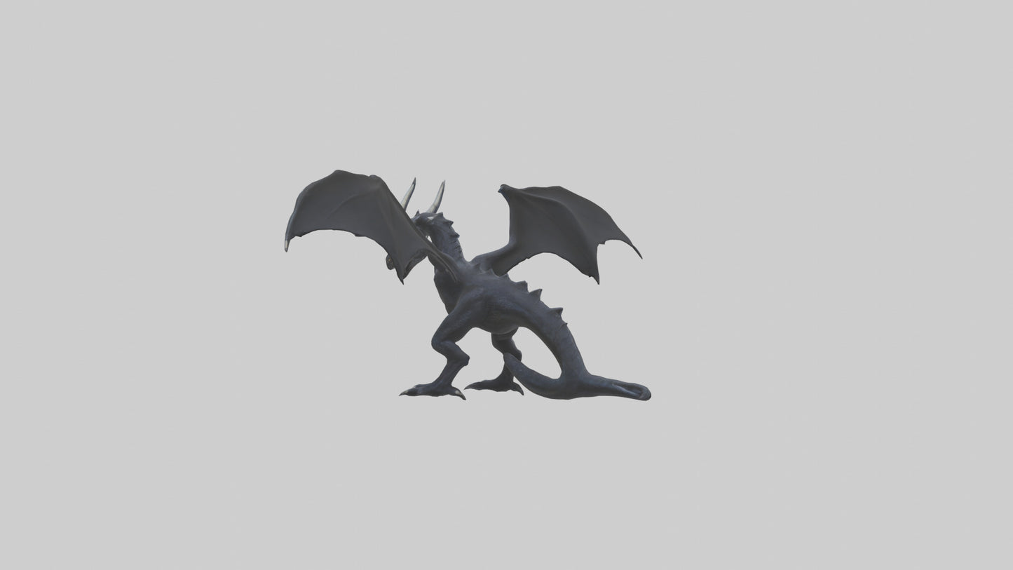 Dark Dragon model VR / AR / low-poly