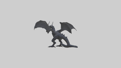 Dark Dragon model VR / AR / low-poly