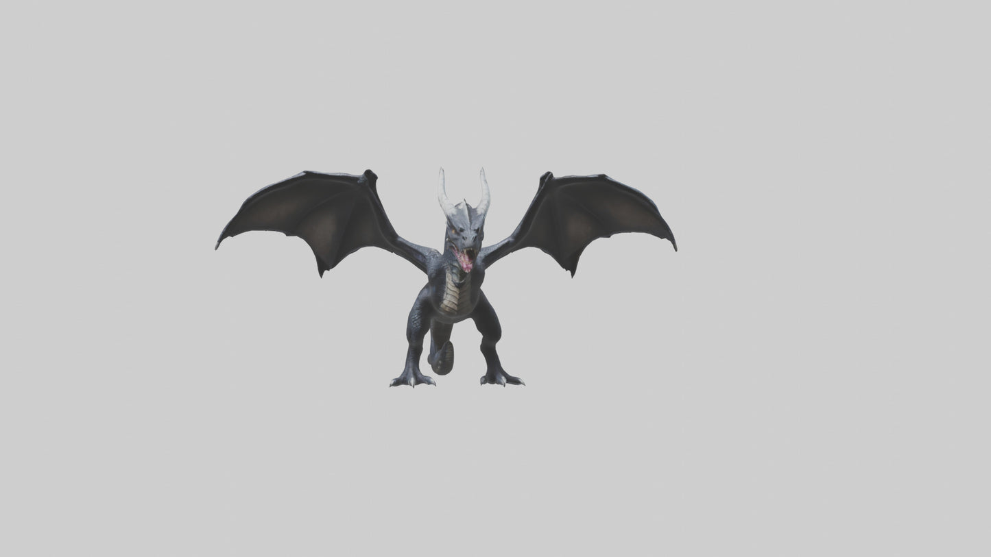 Dark Dragon model VR / AR / low-poly