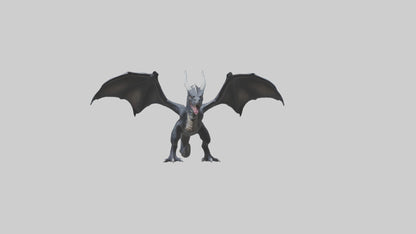 Dark Dragon model VR / AR / low-poly