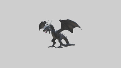 Dark Dragon model VR / AR / low-poly