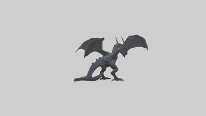 Dark Dragon model VR / AR / low-poly