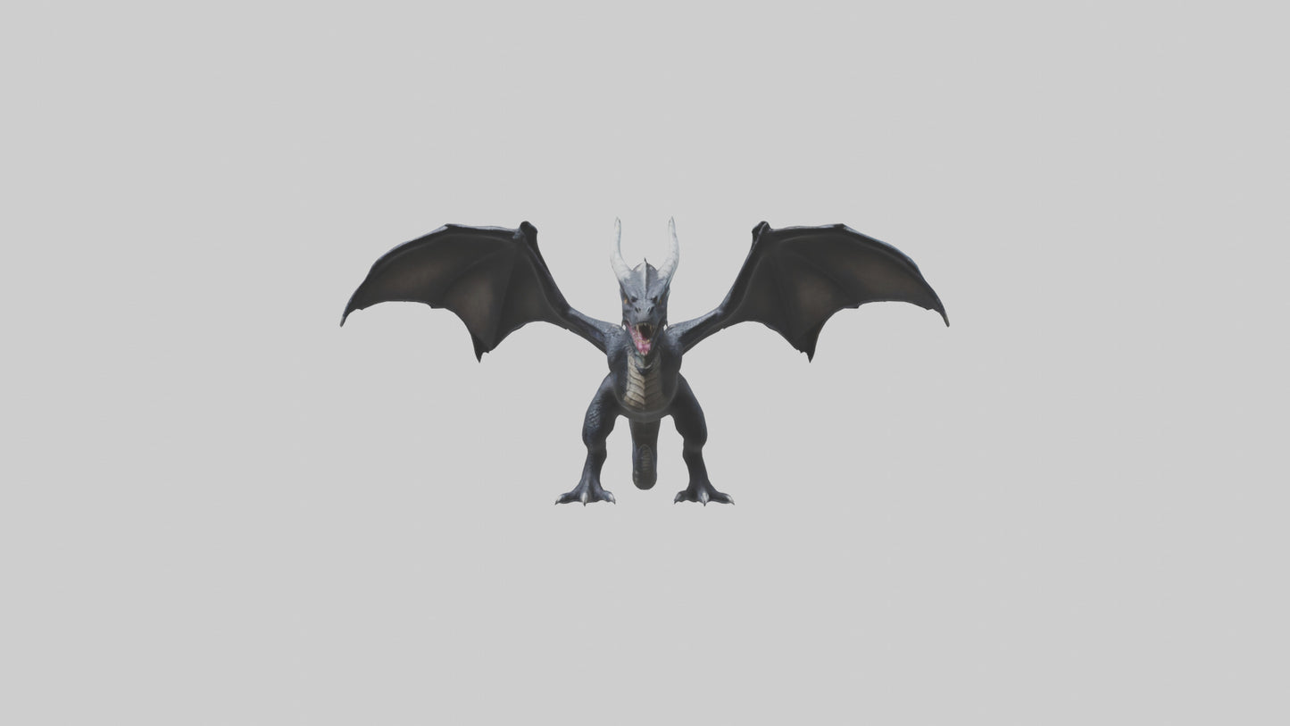 Dark Dragon model VR / AR / low-poly