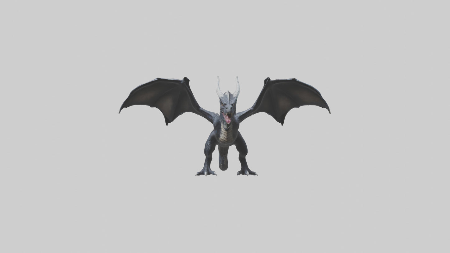 Dark Dragon model VR / AR / low-poly