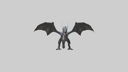 Dark Dragon model VR / AR / low-poly