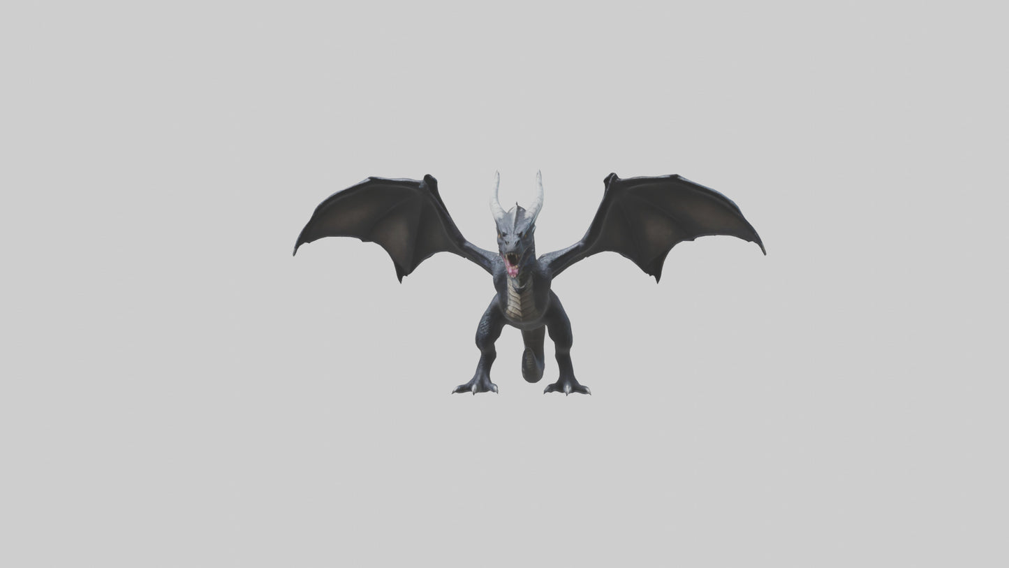 Dark Dragon model VR / AR / low-poly