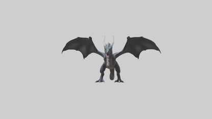 Dark Dragon model VR / AR / low-poly