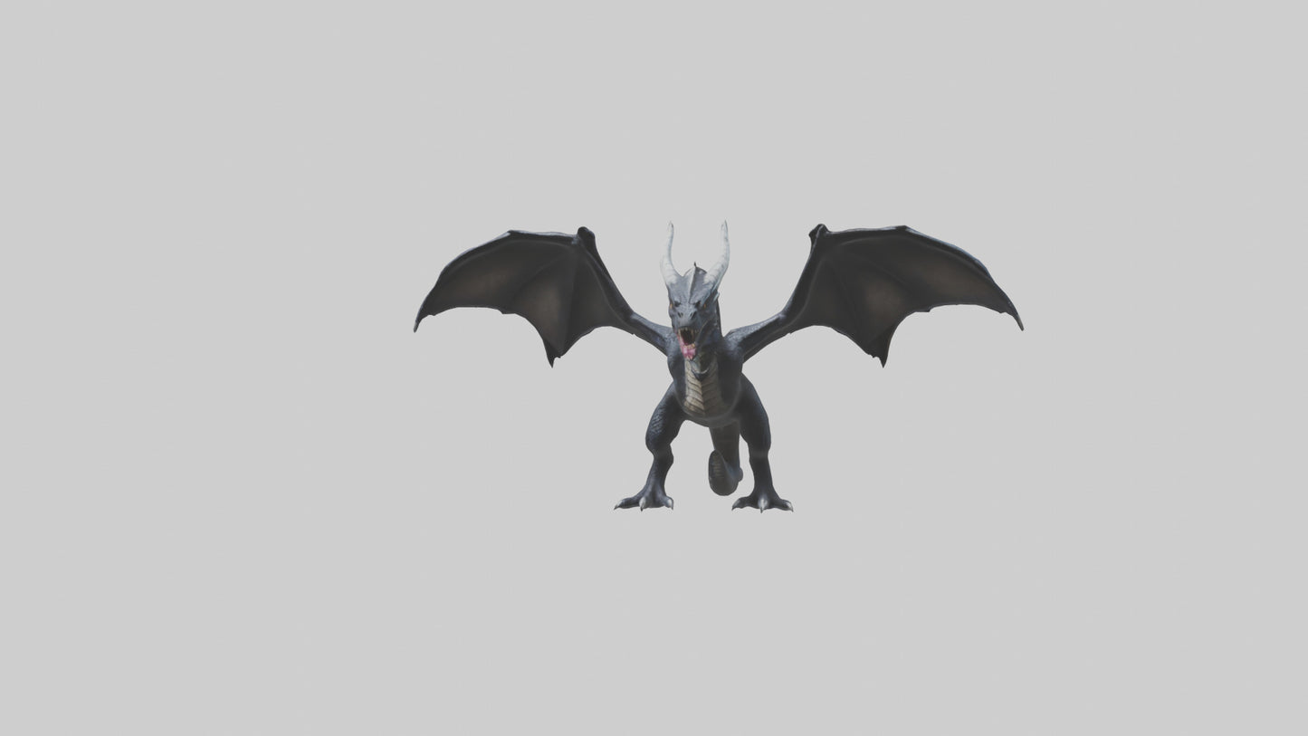 Dark Dragon model VR / AR / low-poly
