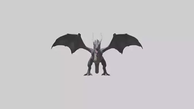 Dark Dragon model VR / AR / low-poly