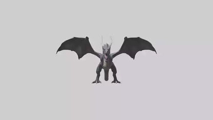 Dark Dragon model VR / AR / low-poly