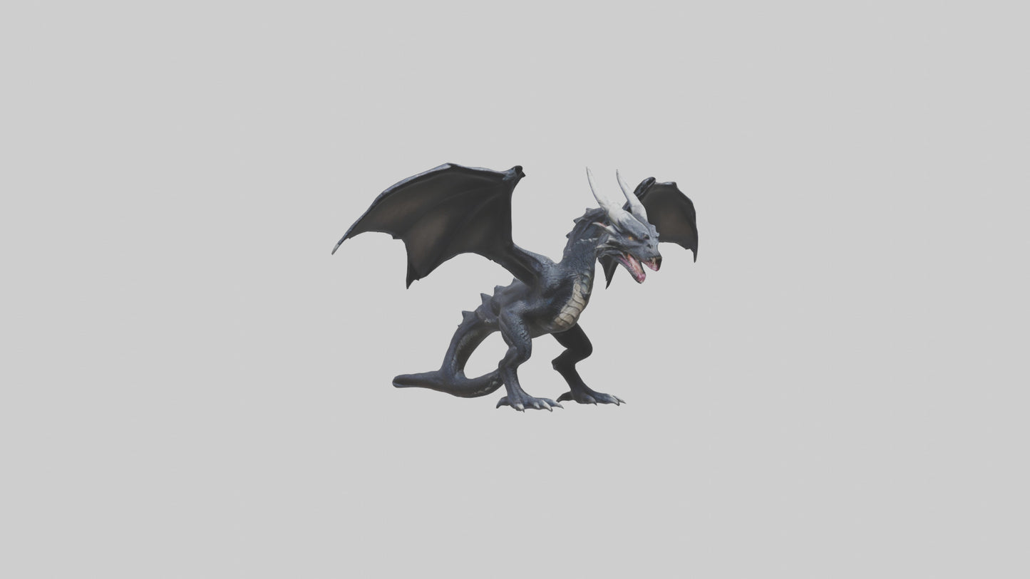 Dark Dragon model VR / AR / low-poly