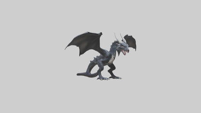 Dark Dragon model VR / AR / low-poly