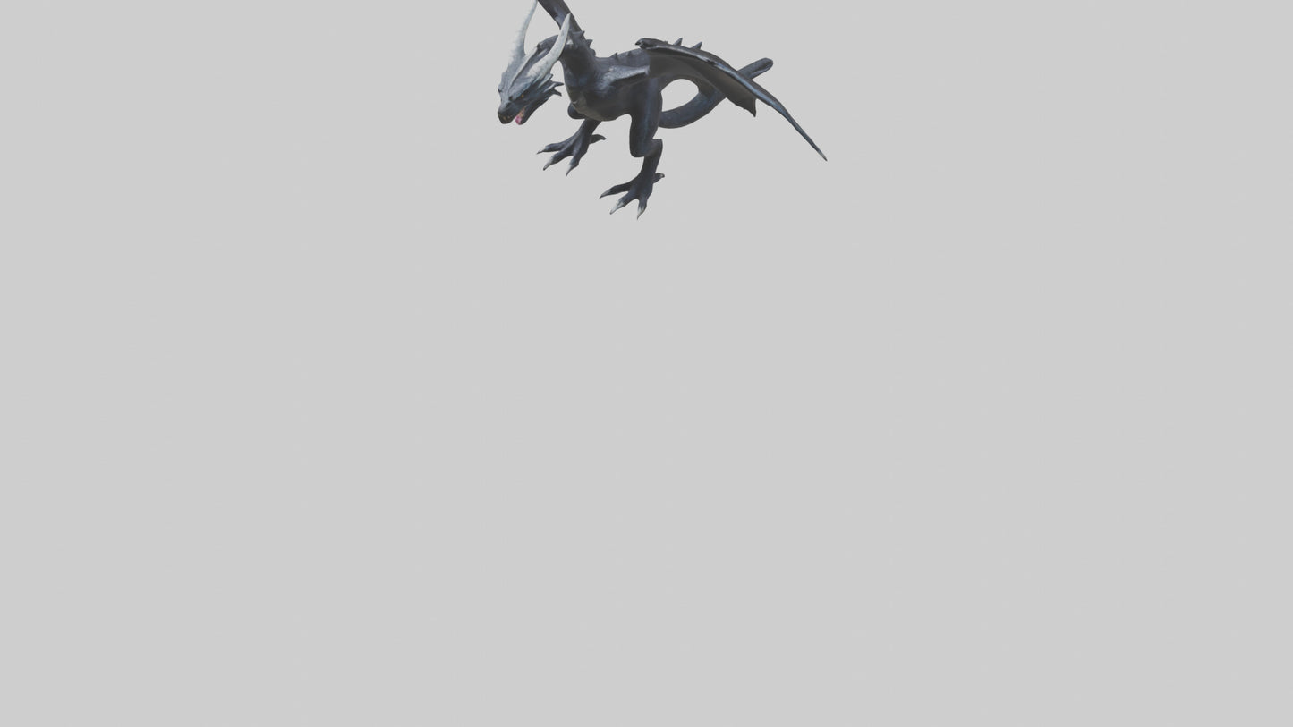 Dark Dragon model VR / AR / low-poly