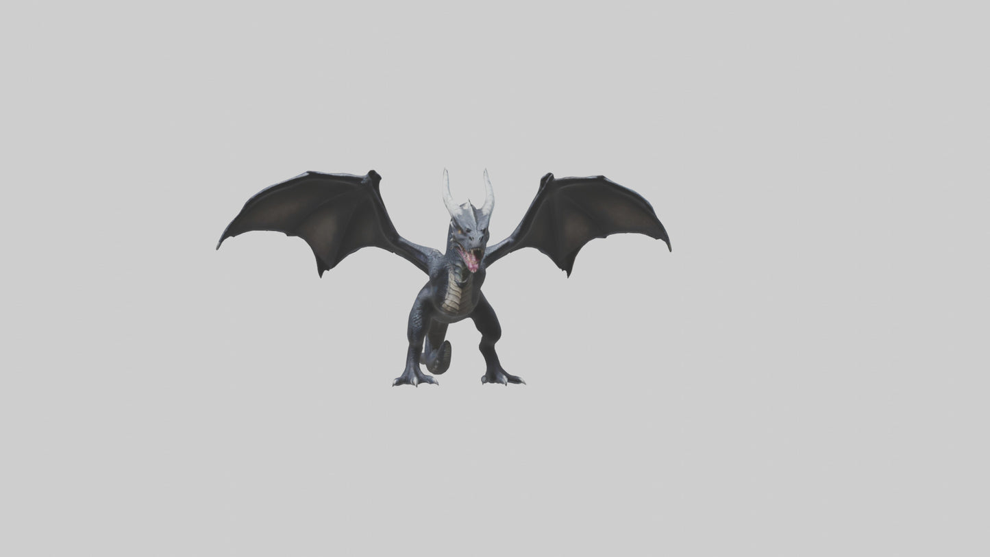 Dark Dragon model VR / AR / low-poly